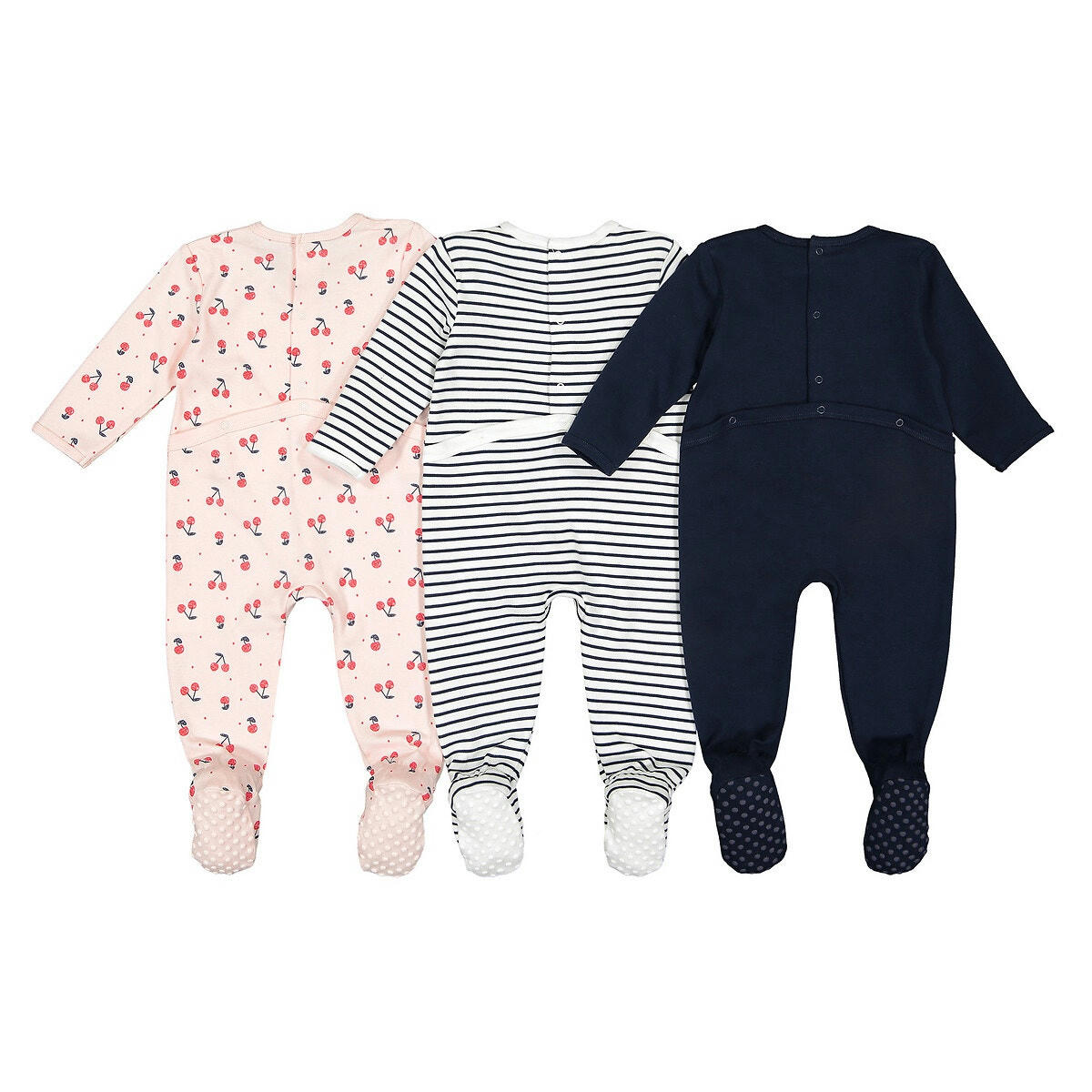 Lot de 3 pyjamas 1 pièce en coton