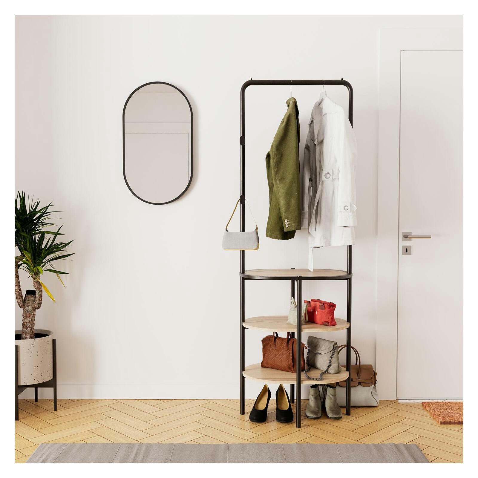 WILKO - Ensemble meubles d'entrée portant rond + miroir