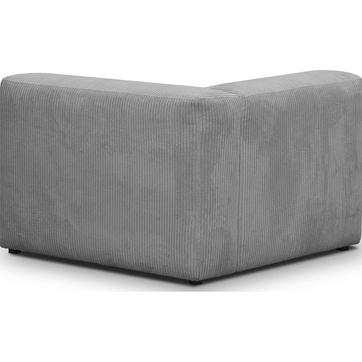 MODULO NEW - Chauffeuse d'angle à droite modulable en velours côtelé gris clair