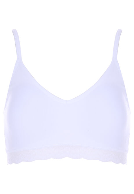 Older Girls White Lace Trim Seam Free Comfort Bra