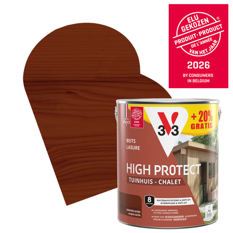 Lasure pour chalet High Protect acajou 2,5 L   0,5 L gratuit V33