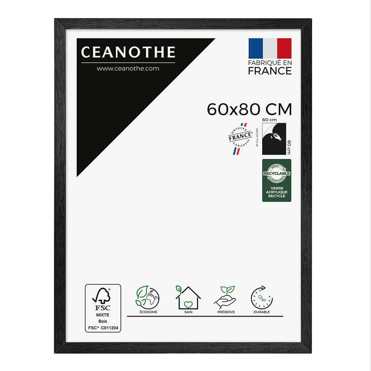 KARMA - Cadre photo noir 60x80 cm bois reconstitué fsc