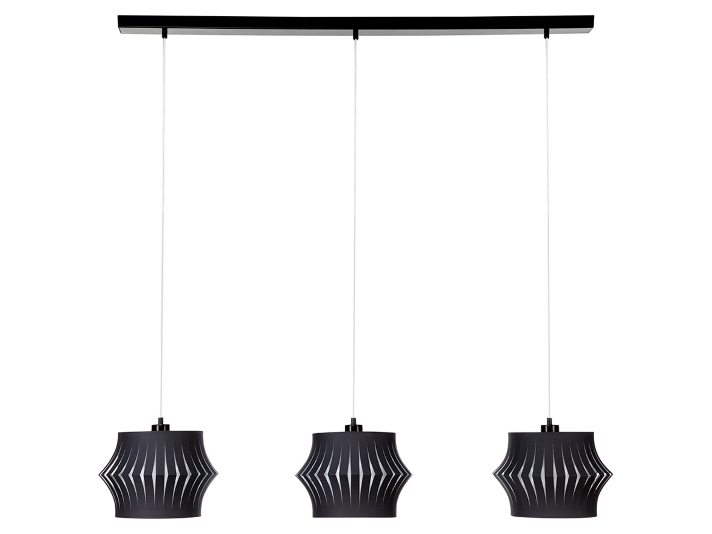 Lampa wisząca Lotus 3-punktowa tkaninowa czarna