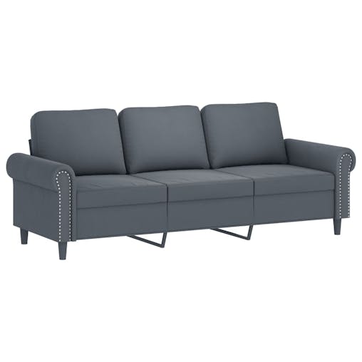 NNEVL 3-Seater Sofa Dark Grey 180 cm Velvet