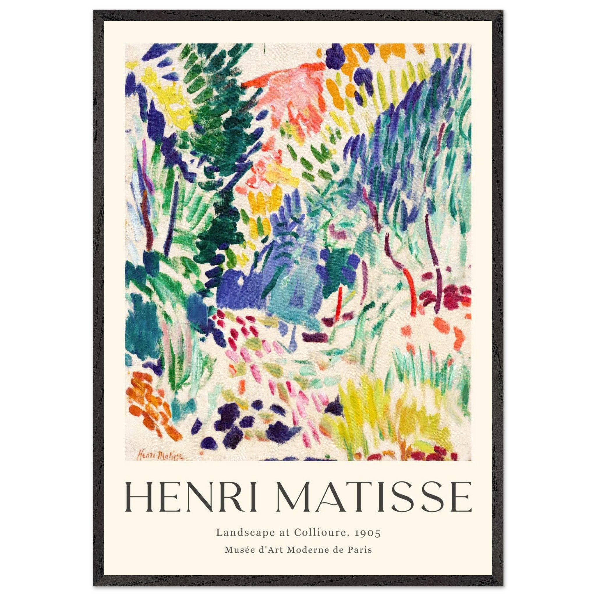 Artfulprints Poster met Lijst Matisse - Landscape of Collioure 1905  - 70x100 cm - Meerkleurig
