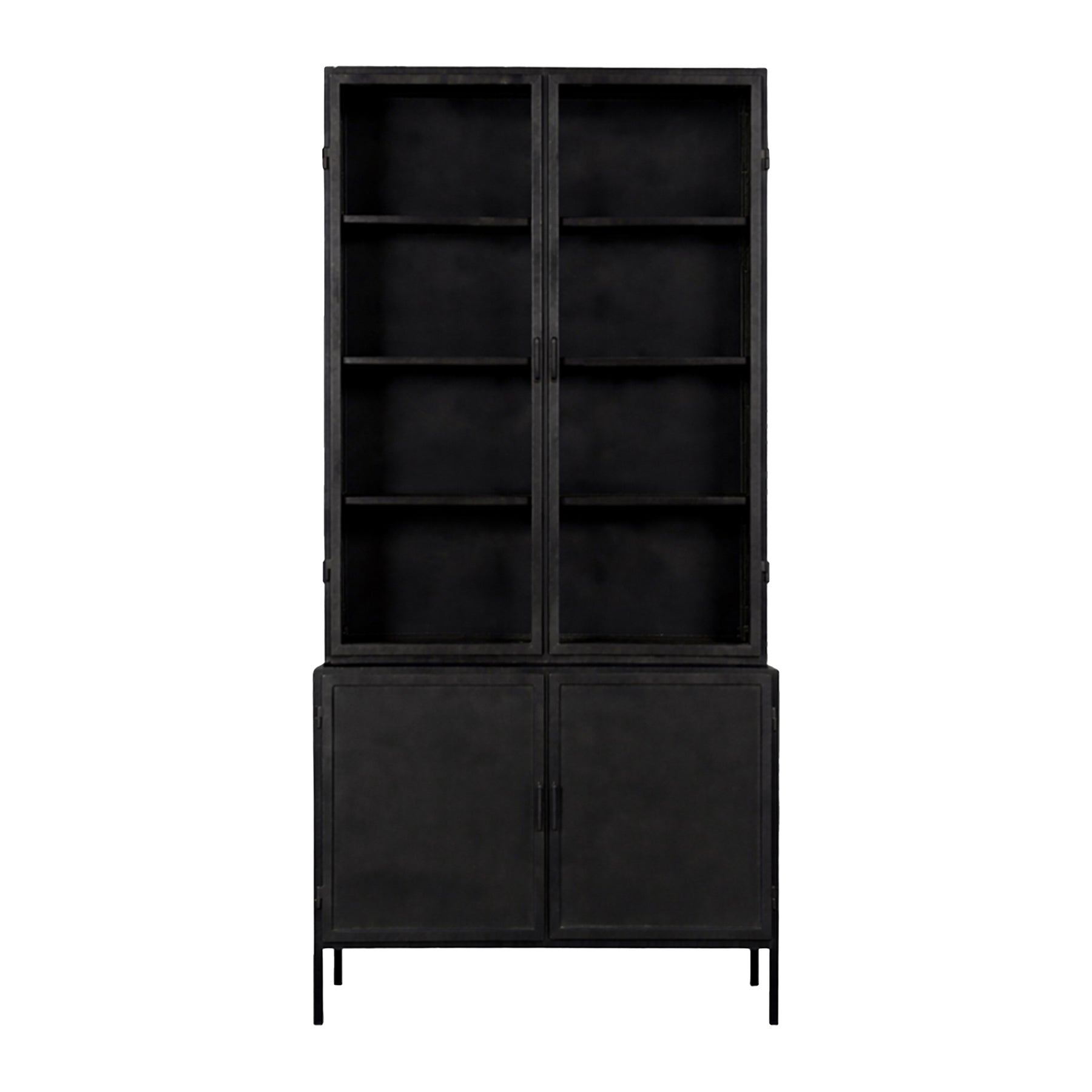 New Routz Garland Vitrinekast 4-deurs - Zwart