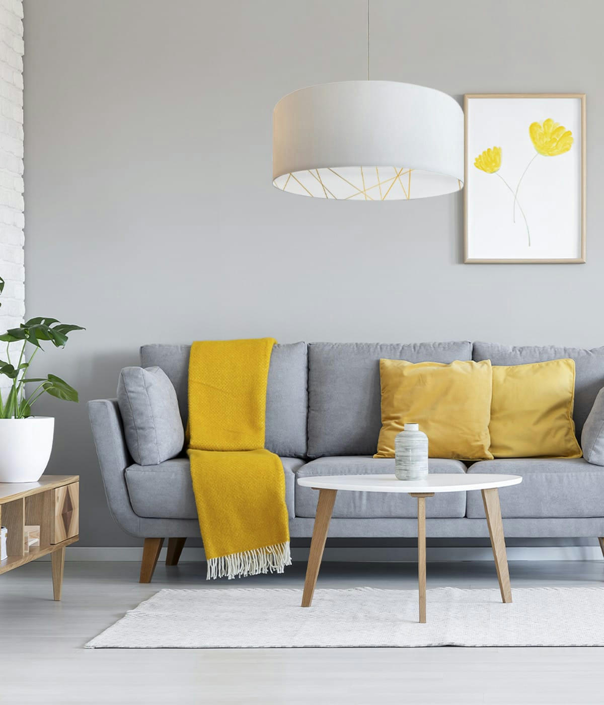 IMPRIMÉ INTÉRIEUR - Suspension imprimée intérieur Linear blanc D: 65 x H: 28