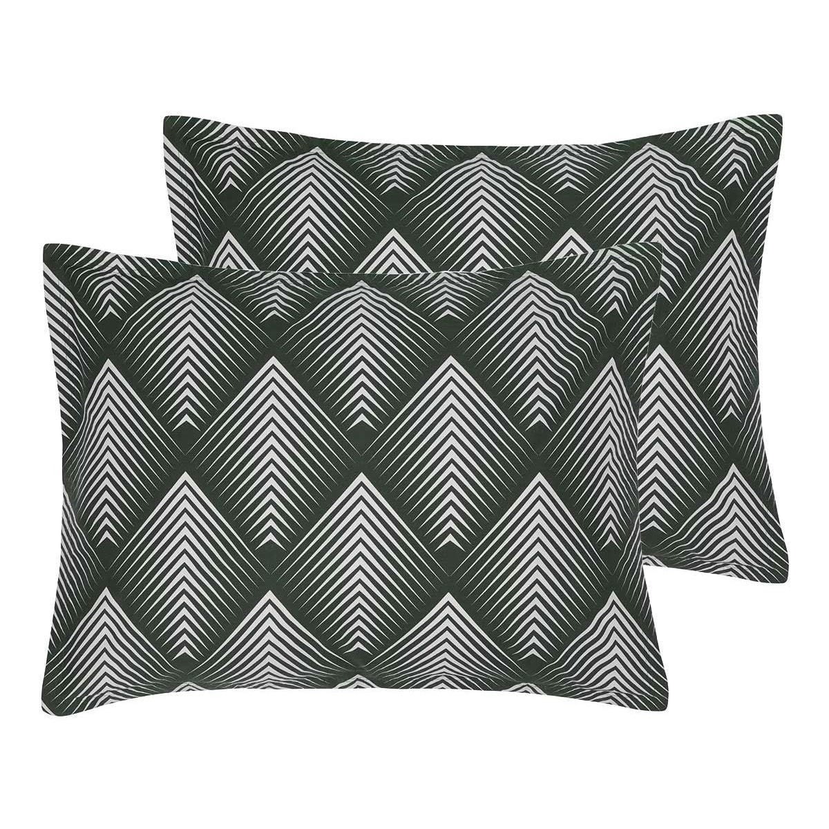 MONDELO - 2 taies d'oreillers en percale de coton  eucalyptus 50x70 cm