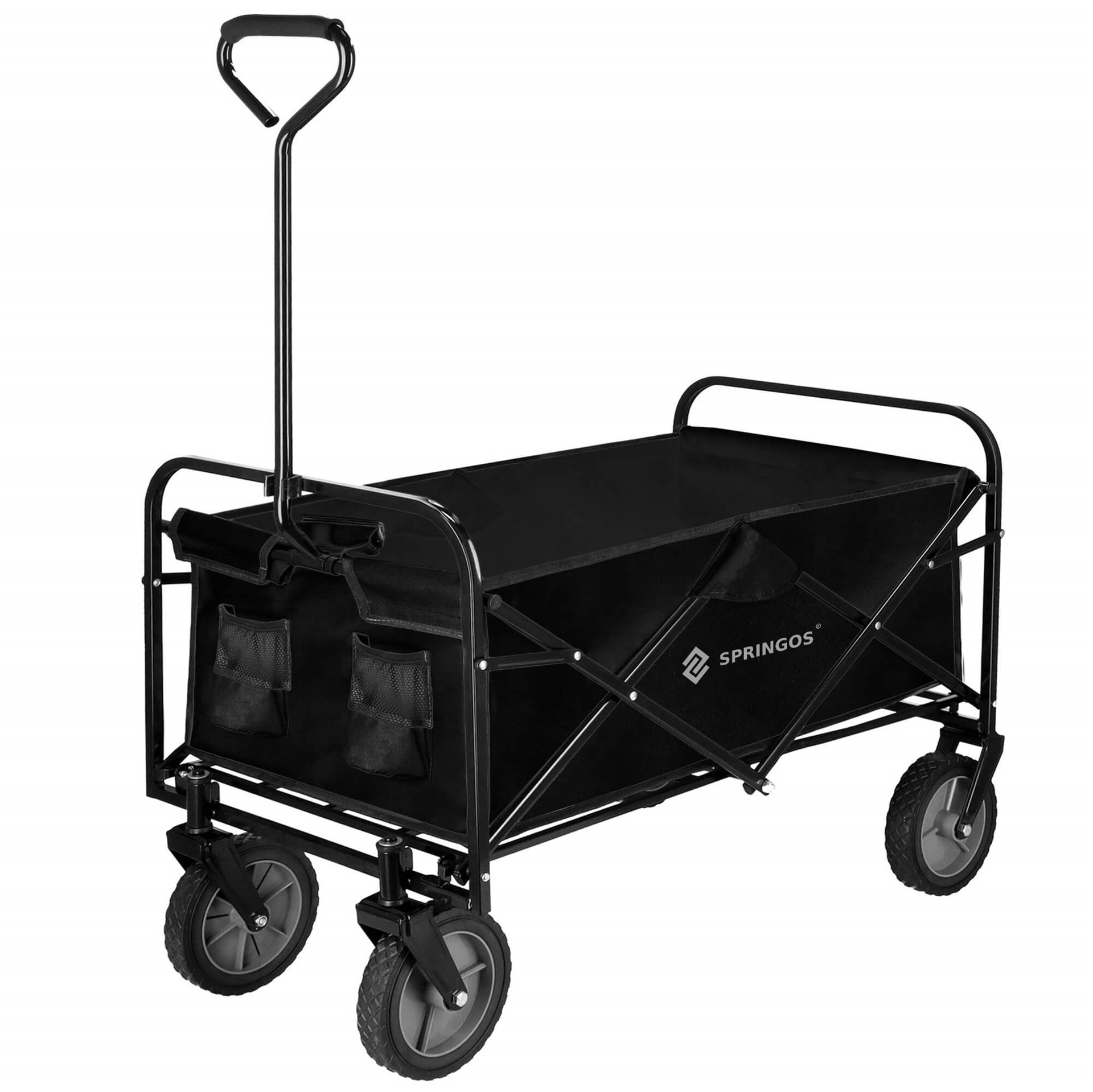 Wózek ogrodowy, turystyczno-plażowy, transportowy, składany 80 kg czarny