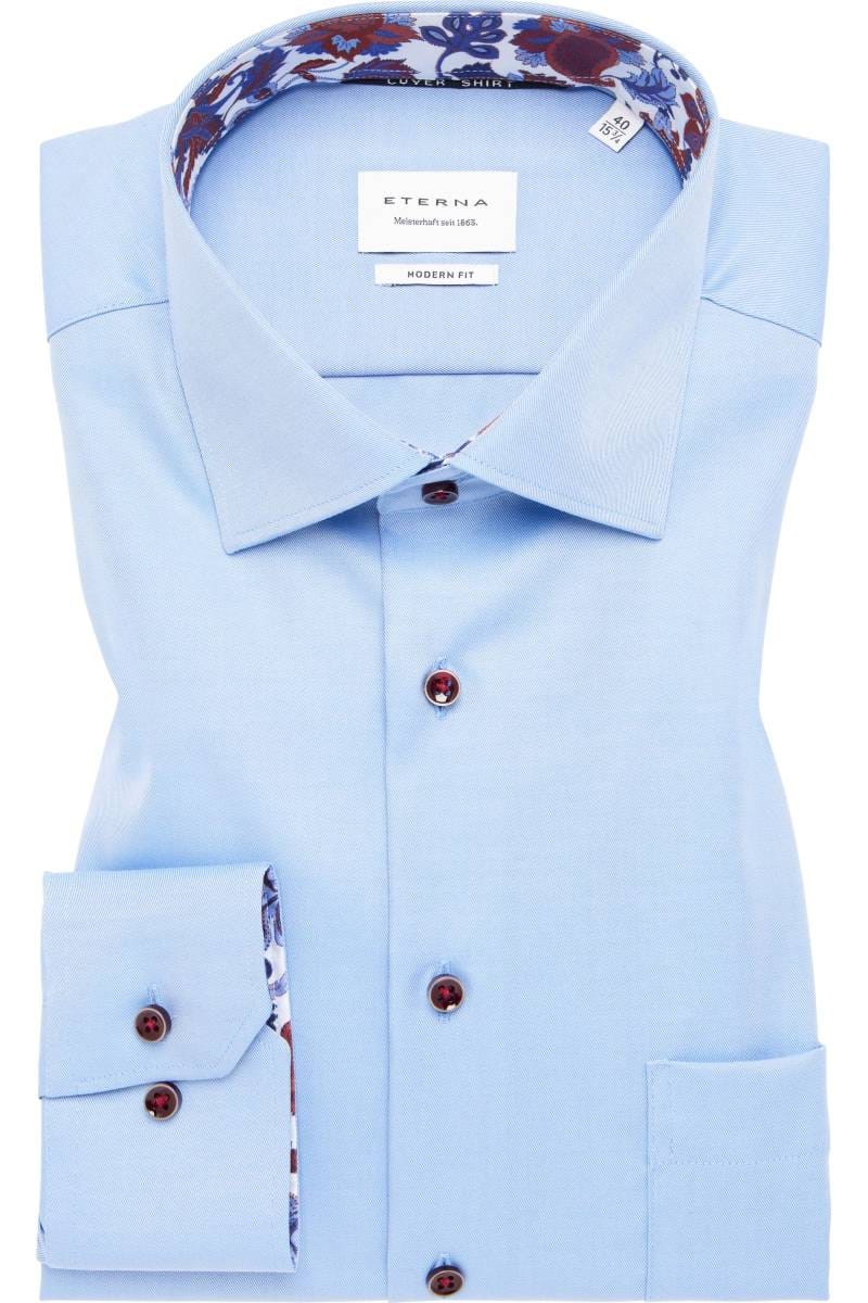 ETERNA Cover Shirt Modern Fit Hemd blau, Einfarbig