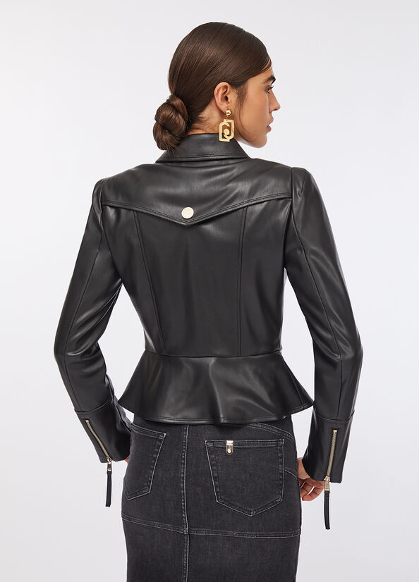 Giacca slim-fit in tessuto spalmato