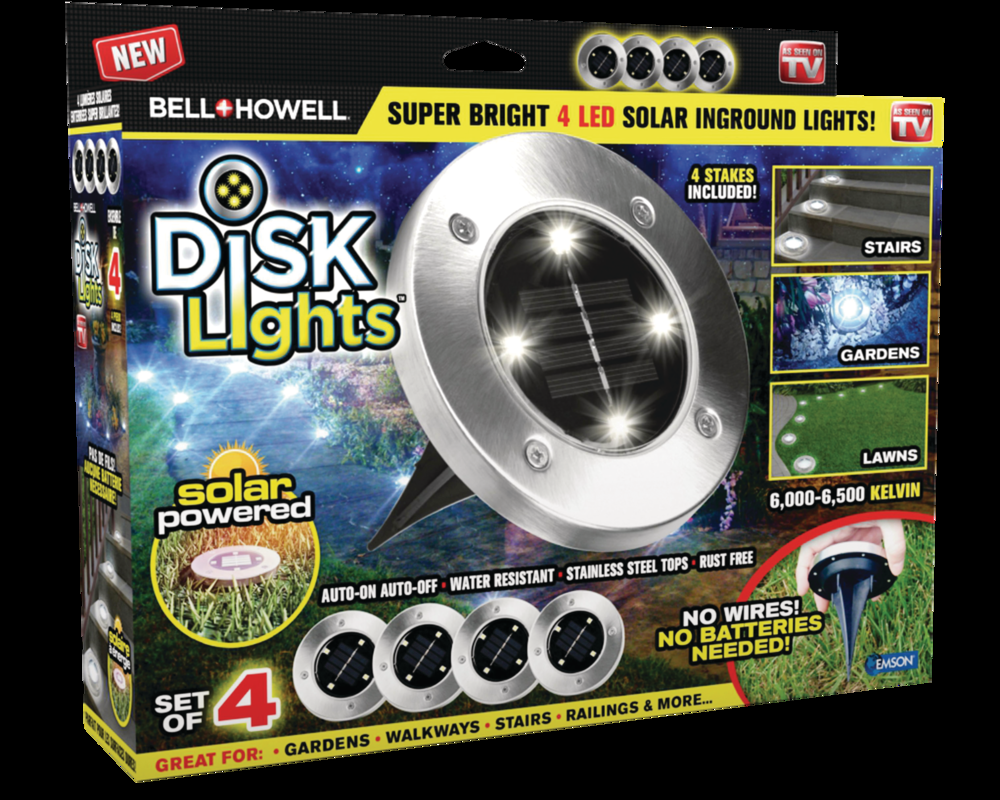 As Seen On TV Bell & Howell Outdoor Solar Disk Lights