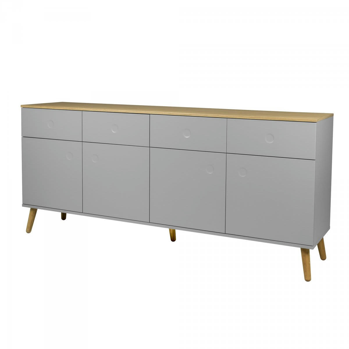 ZINO - Buffet bas 192cm style scandinave gris