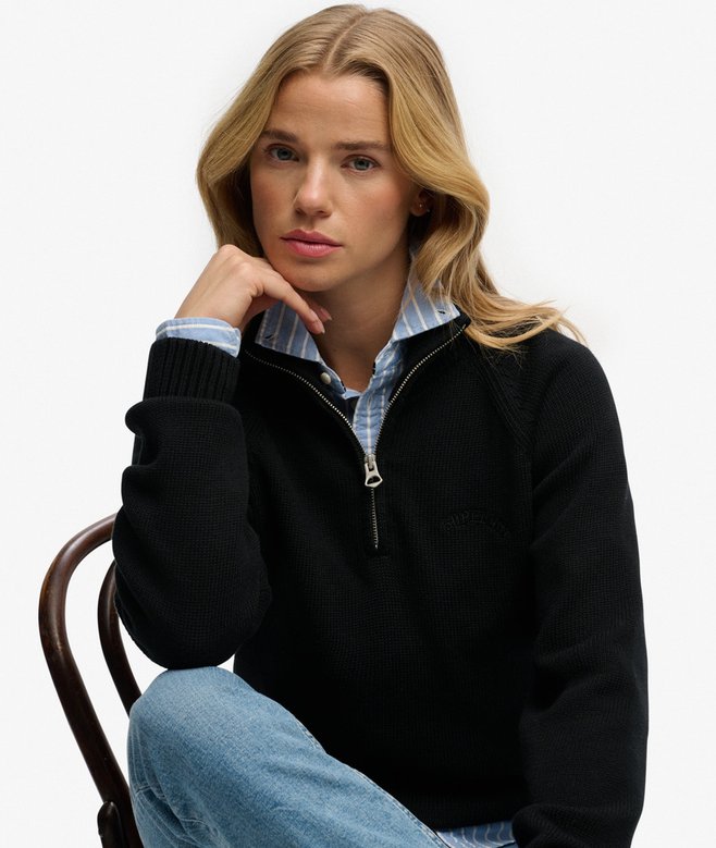 Essential Half Zip Knit Jumper