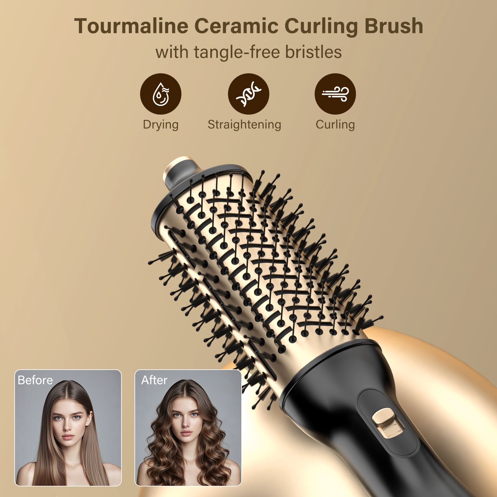 INMTFEI One Step hot air Brush 3-Speed Volumizer Styling Comb