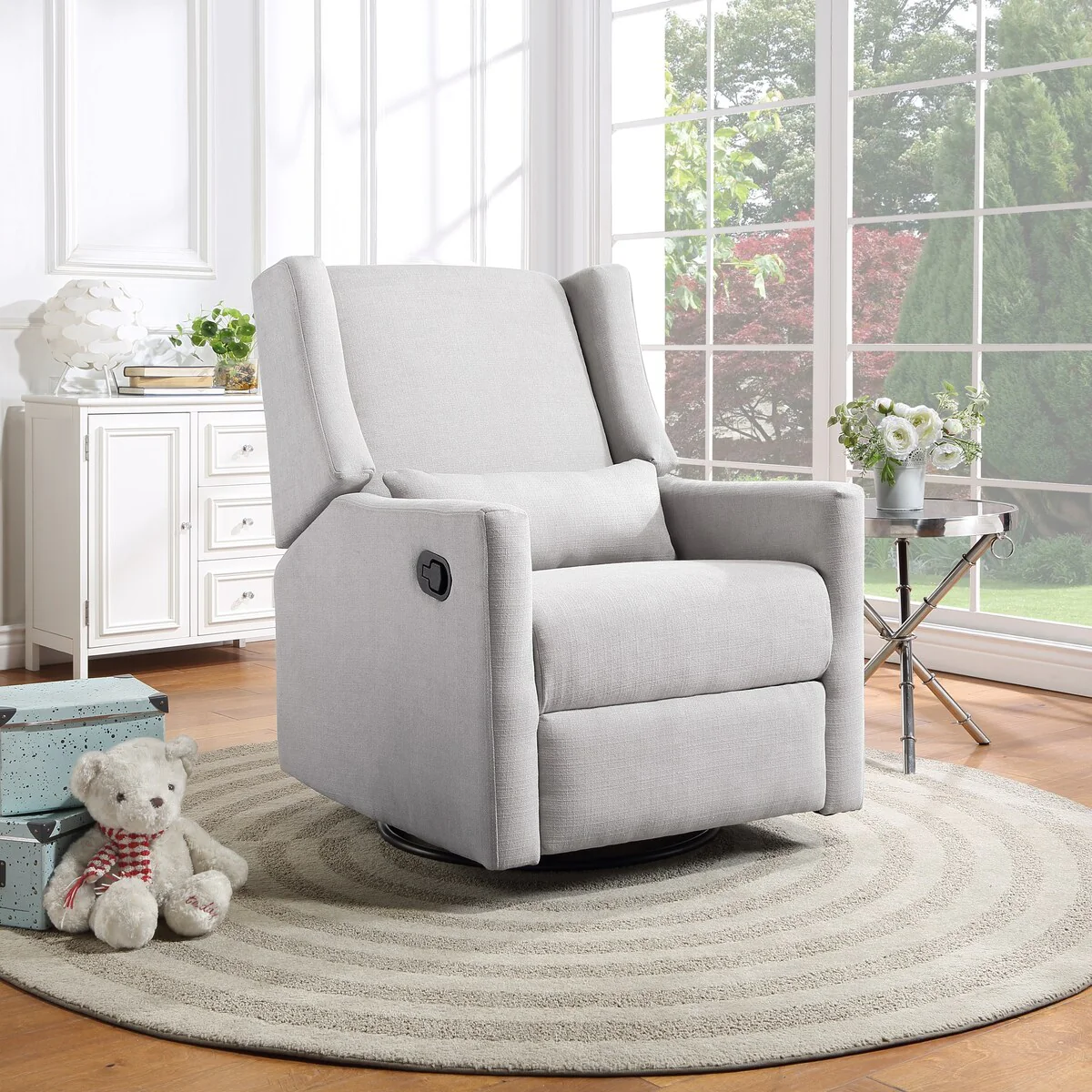 Suite Bebe Pronto Swivel Glider Recliner with Pillow