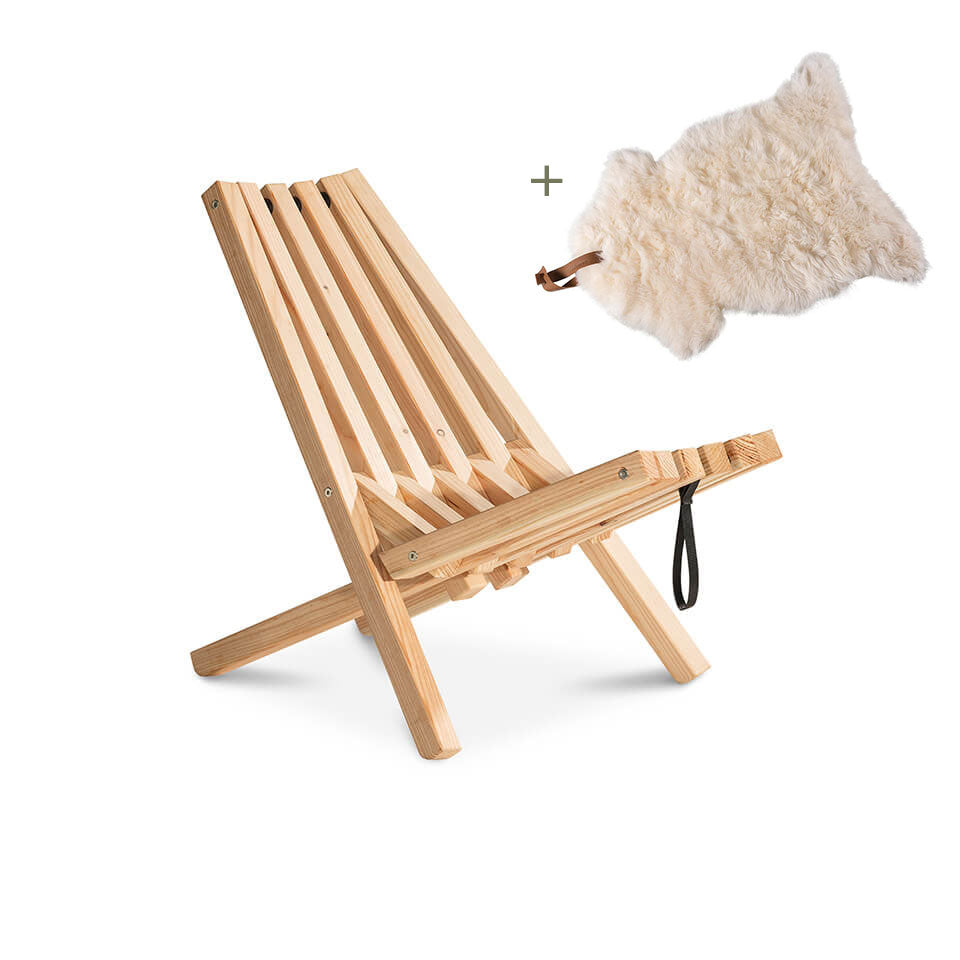 Weltevree   Fieldchair   Loungestoel incl, Schapenvacht Wit