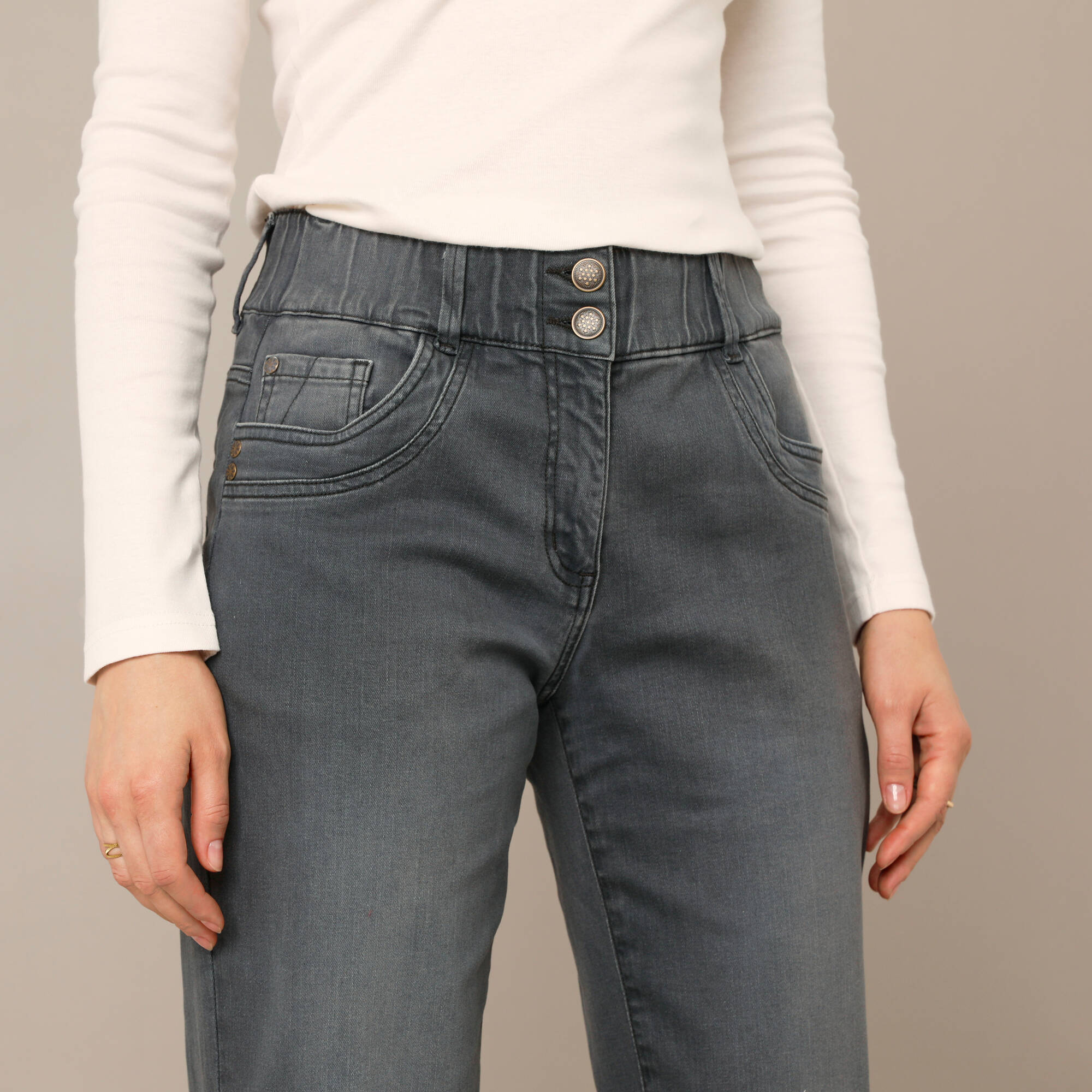 Jean mom taille élastiquée