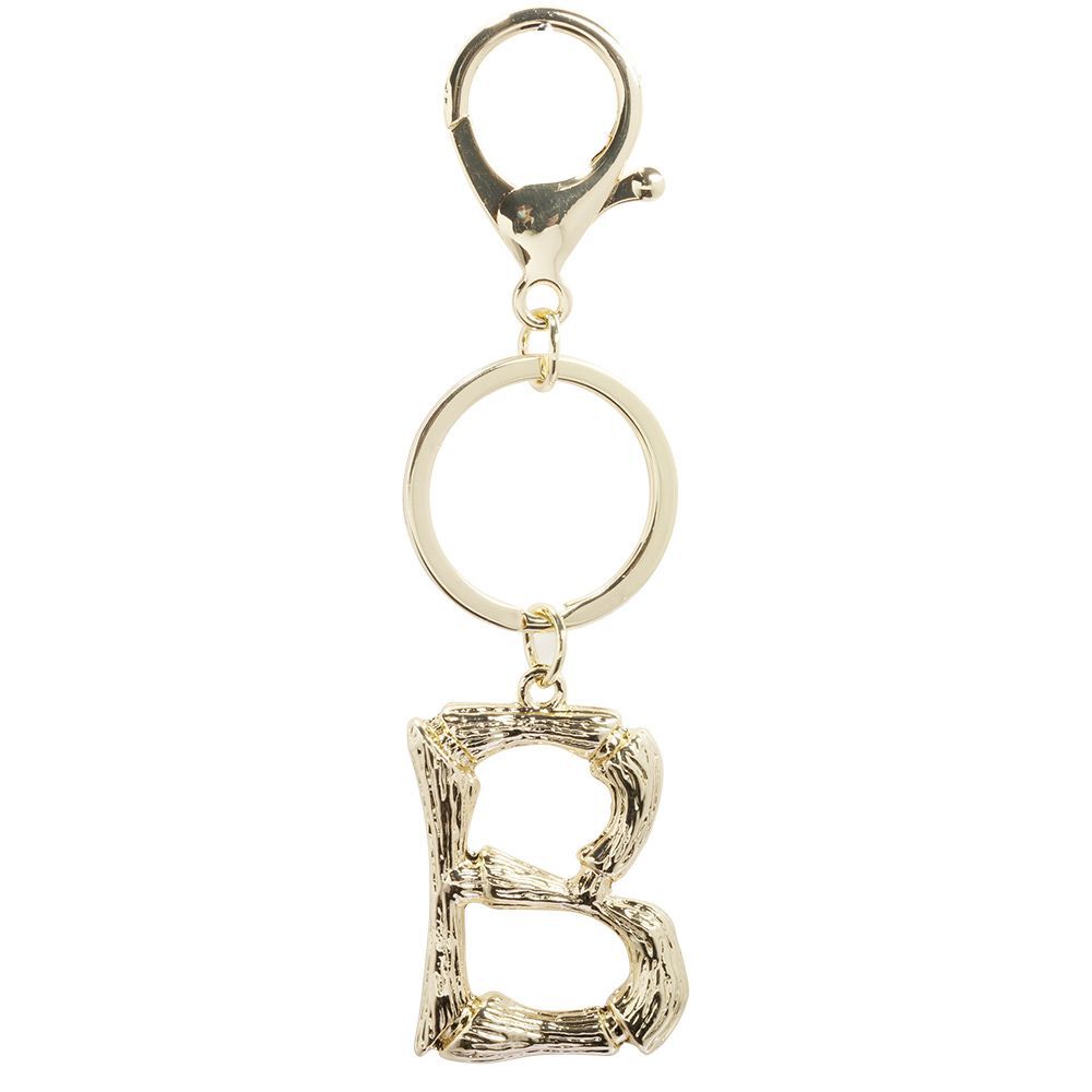 Porte clé lettre alphabet dorée