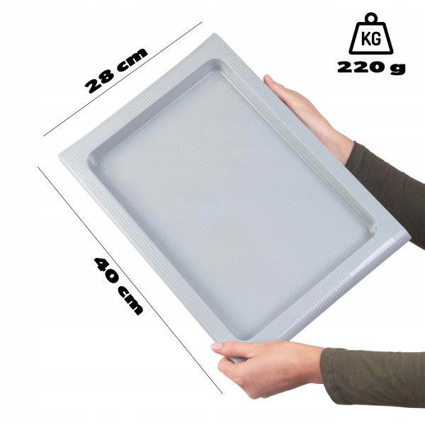 KADAX Taca Barowa Plastikowa Kelnerska Duża Jasny Popiel