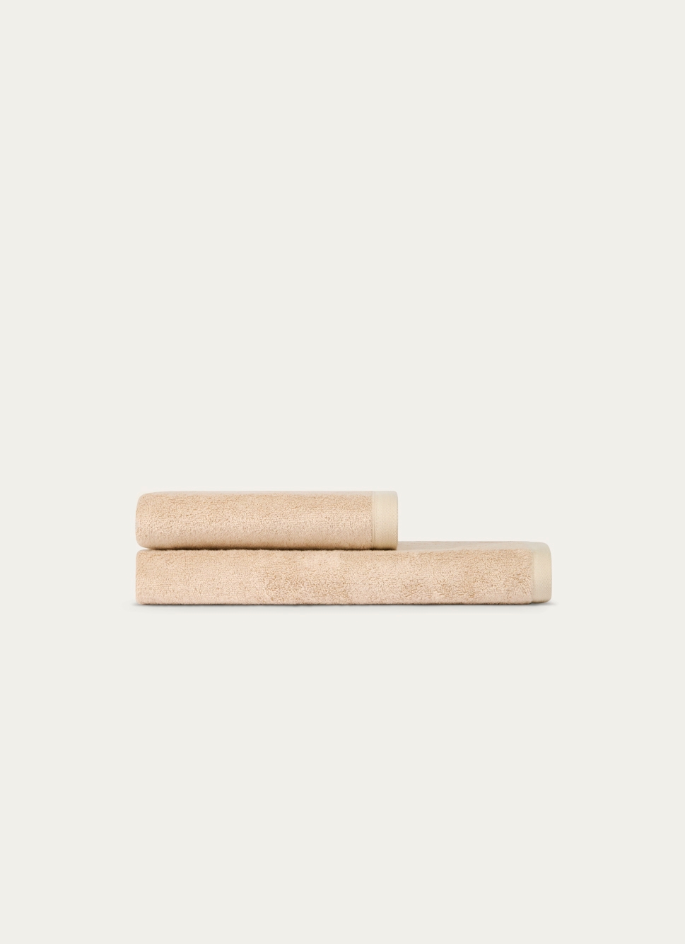 DRAP DE DOUCHE EN COTON ET SOIE AGNES BEIGE FONCE