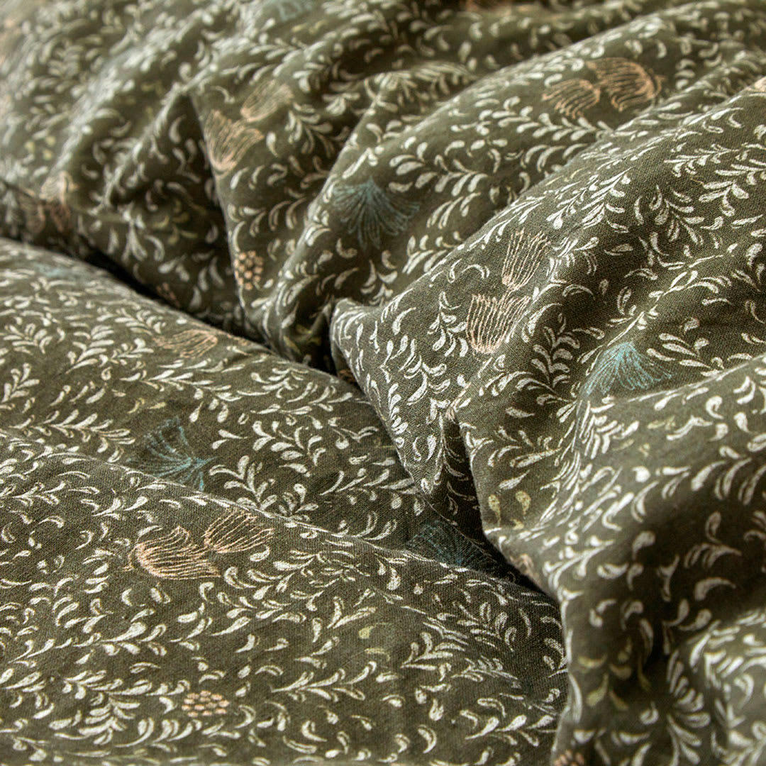 BIO INDIRA - Housse de couette li/coton organic algue200x200 cm