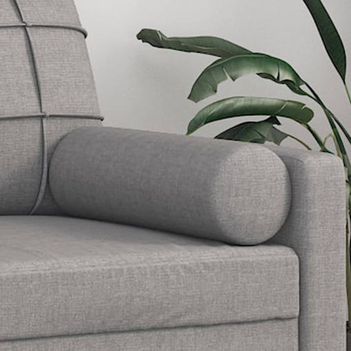 NNEVL Throw Pillows 2 pcs Light Grey &Oslash;15x50 cm Fabric