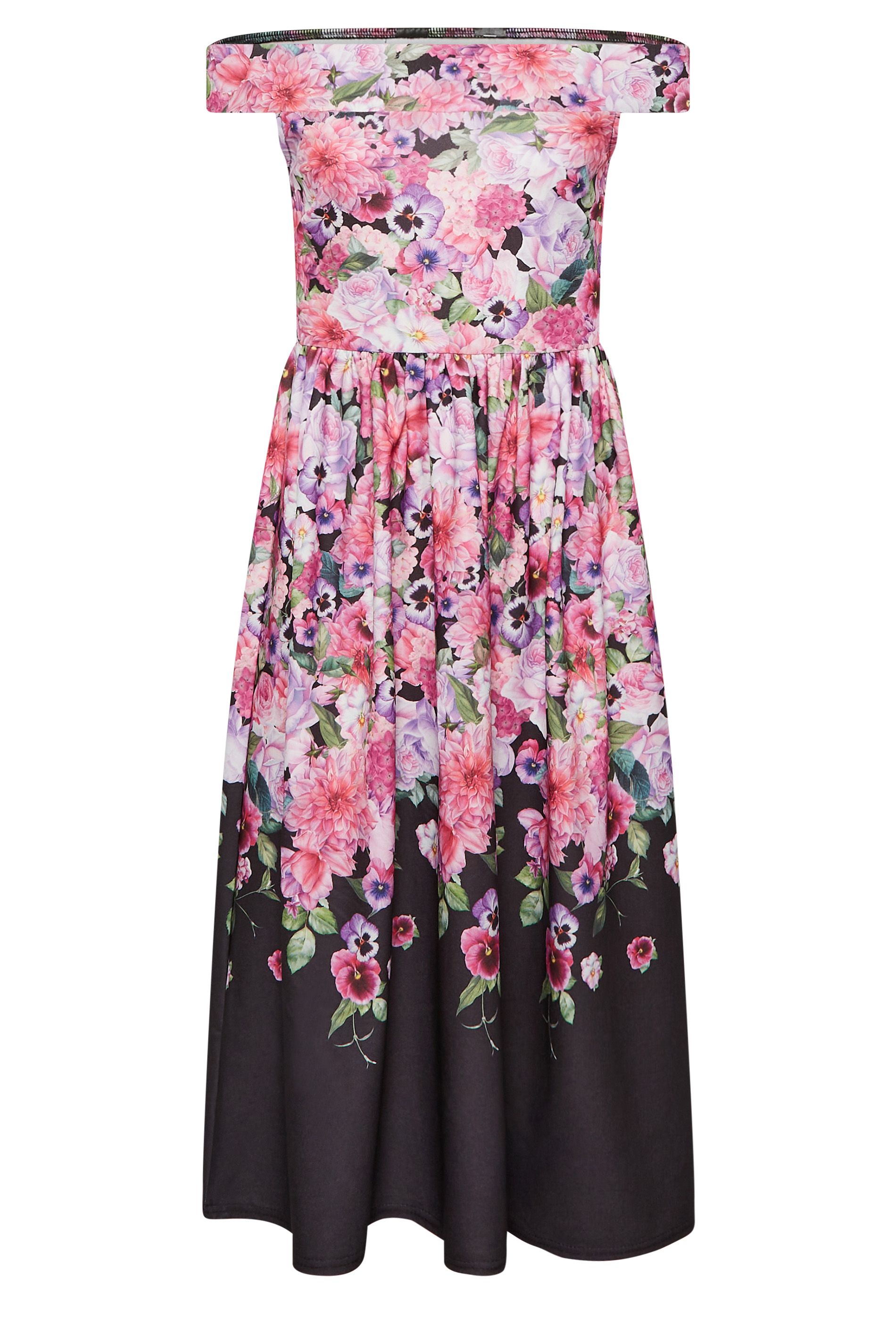 PixieGirl Petite Floral Bardot Dress