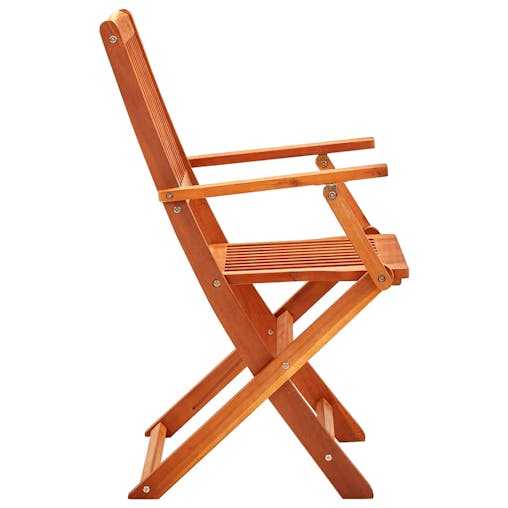 NNEVL Folding Garden Chairs 2 pcs Solid Eucalyptus Wood
