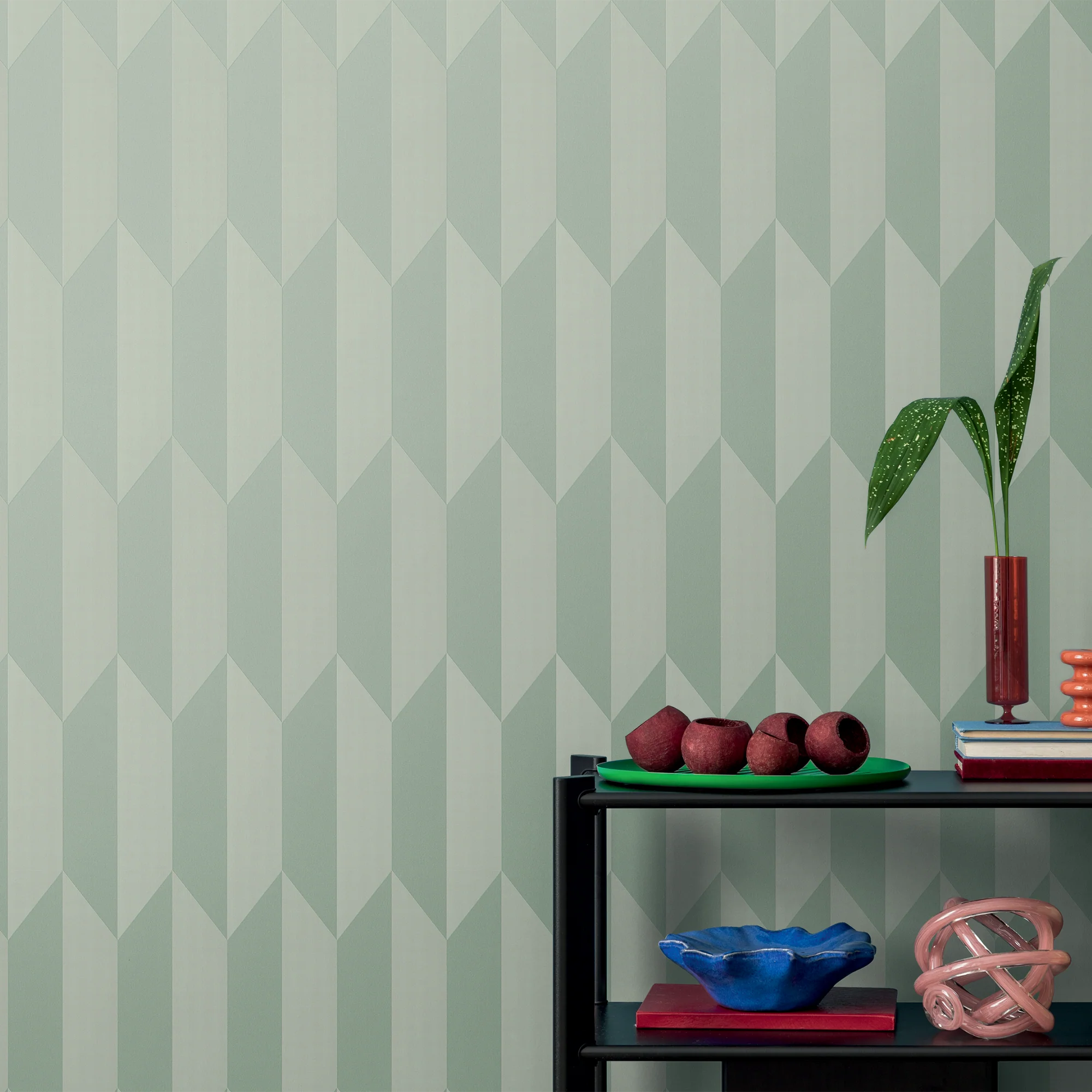 CosmoLiving Papier peint intissé GRAPHIC GROOVE vert d'eau