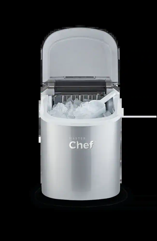 MASTER Chef Portable Countertop Ice Maker, 26.5 lbs of Ice Per Day, Ready in 6 Min, 2L, Silver