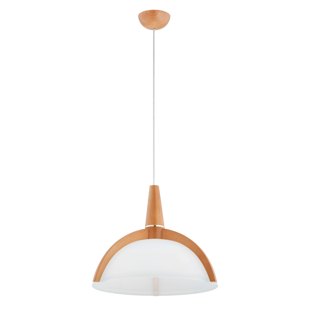 Lampa wisząca jasne drewno-biała KLAN 1xE27x15W wym: 85x44x44 cm Alfa