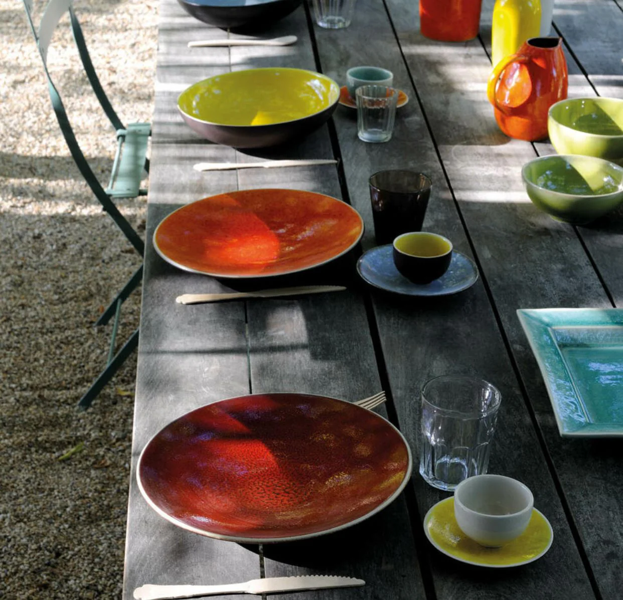 assiette plate orange