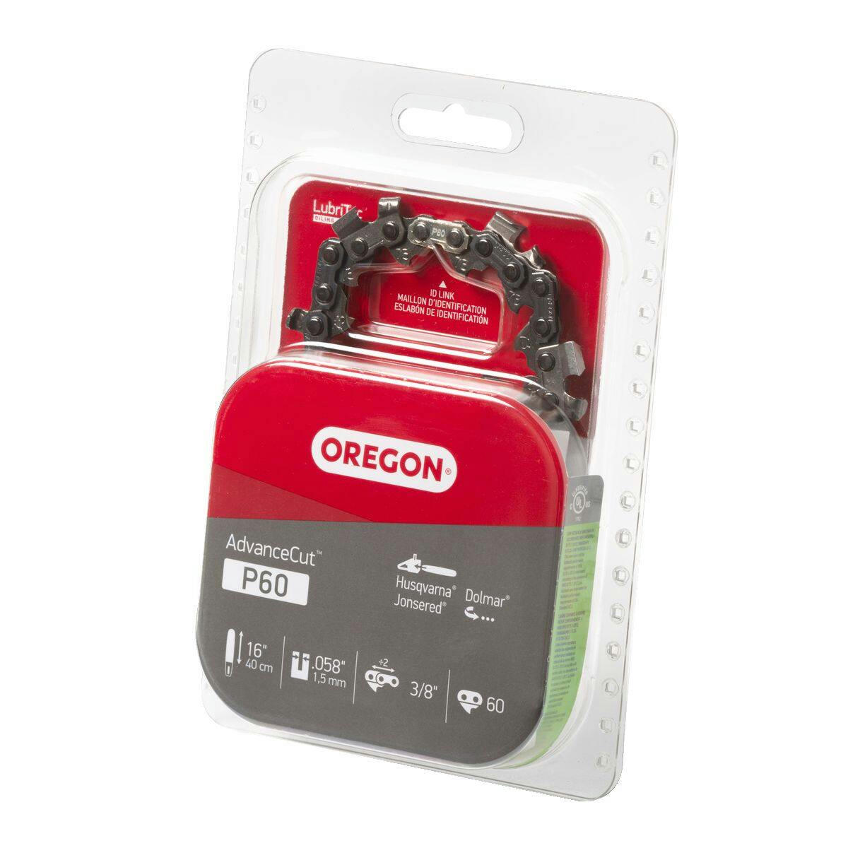 Oregon P60 AdvanceCut Replacement Chainsaw Chain, Fits Various Brands & Models, 16-in
