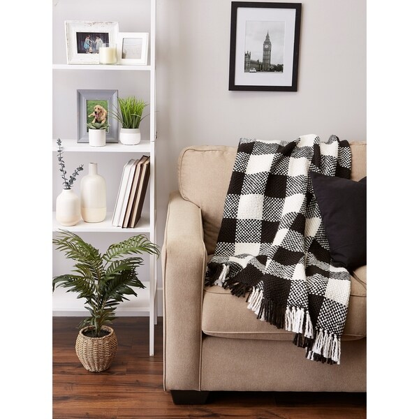 DII Acrylic Woven Throw, 50x60" with 3" Fringe