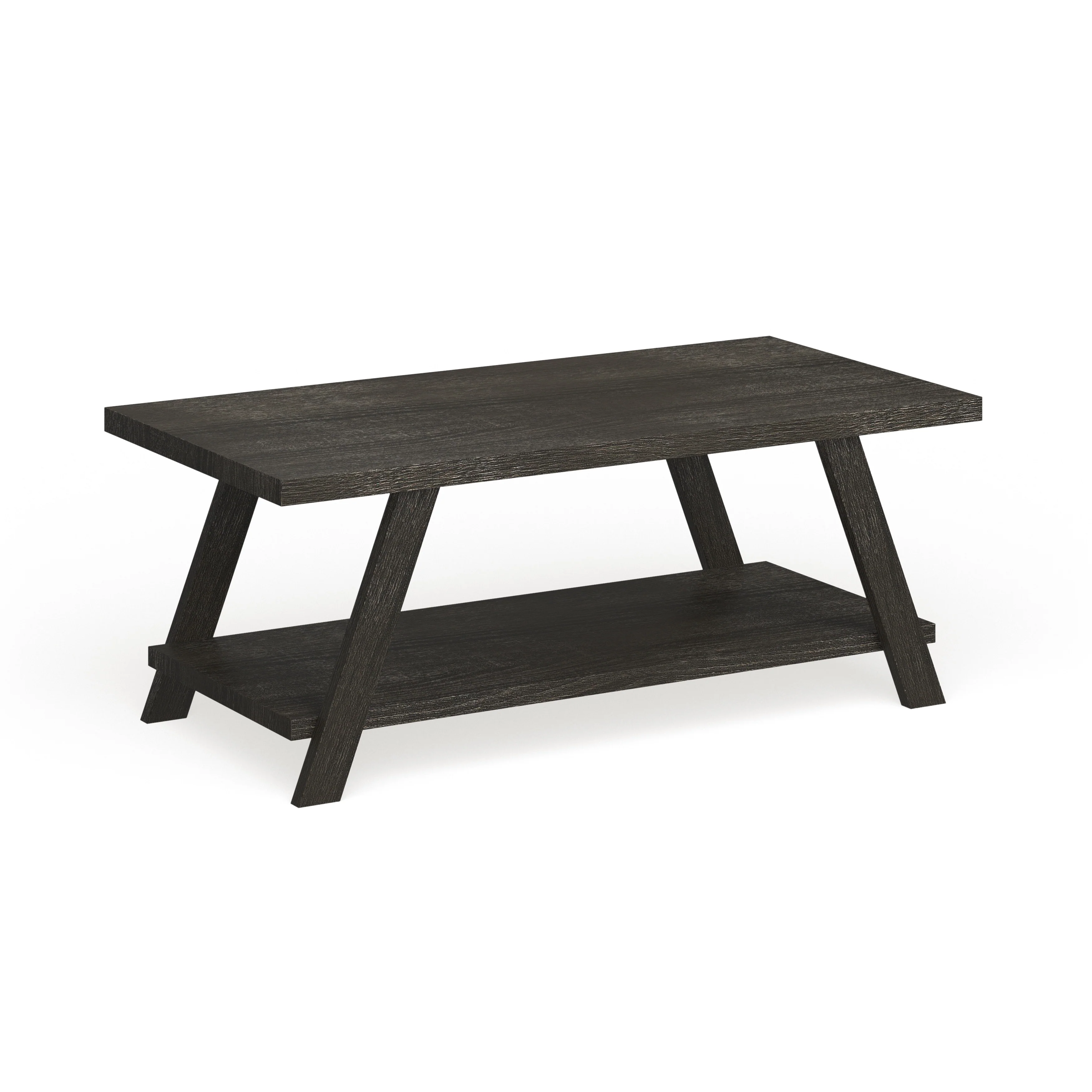 Roundhill Furniture The Gray Barn Cedar Ridge Contemporary Replicated Wood Shelf Coffee Table