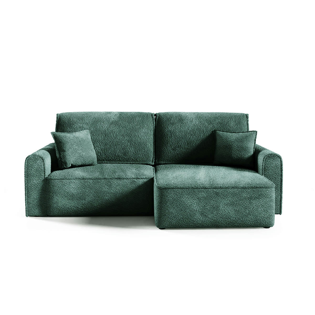 - Canapé d'angle réversible convertible 3 places coffre bouclé vert