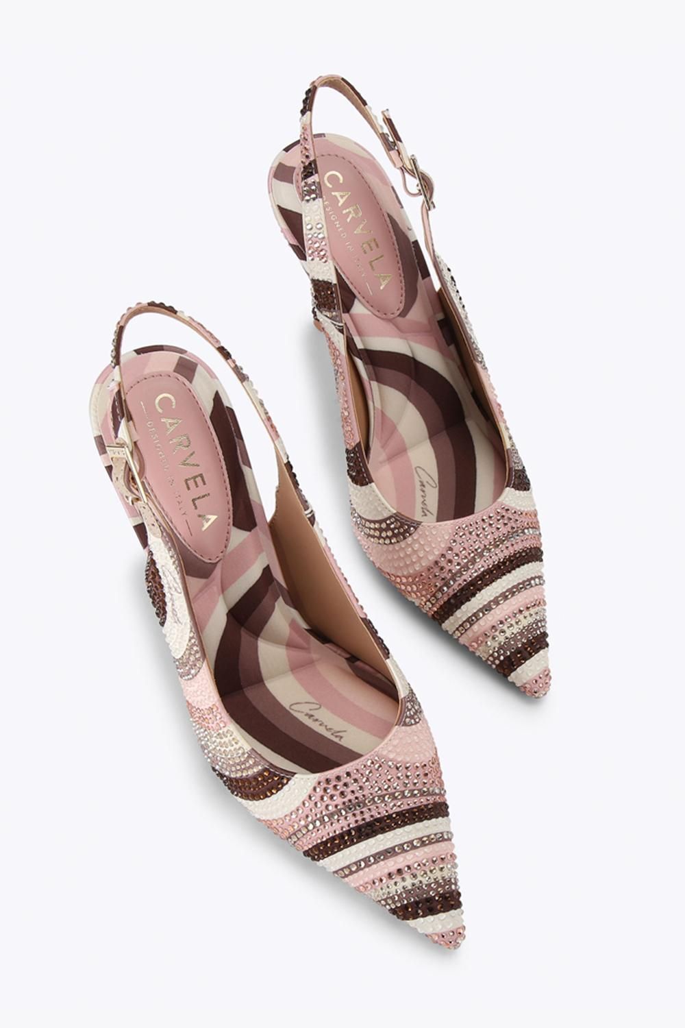 Carvela Caramella Sling Court' Fabric Heels