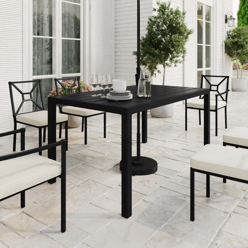 Martha Stewart 60 All-Weather Steel Frame Outdoor Patio Table - 35.25W x 60.25D x 30H