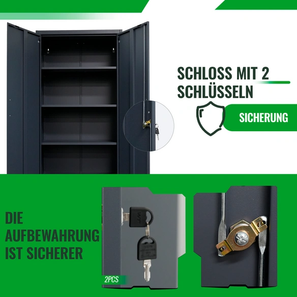 Aktenschrank, BxHxT: 78 cm x 170 cm x 39 cm cm, anthrazit