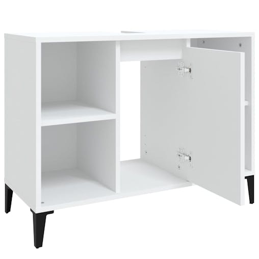NNEVL Sink Cabinet White 80x33x60 cm Engineered Wood