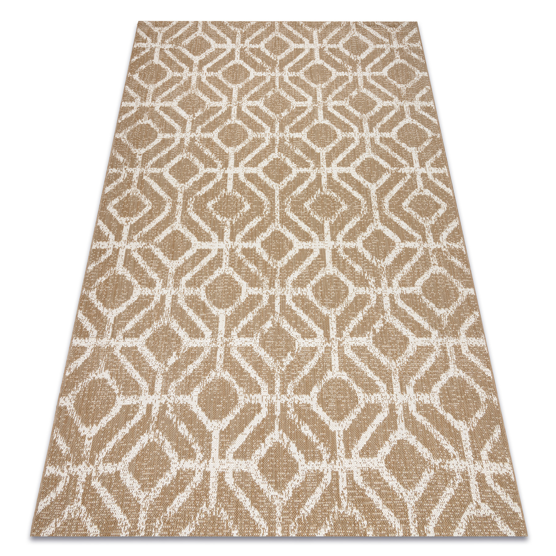 Dywan sizal FLAT 48957265 Geometryczny ROMBY naturalny beż 80x150 cm