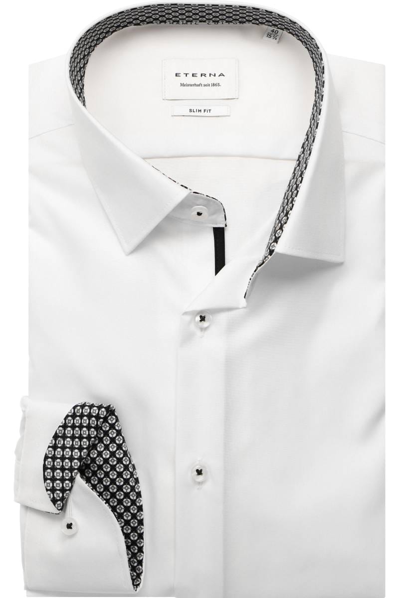 ETERNA Slim Fit Dynamic Cotton Hemd weiss, Einfarbig