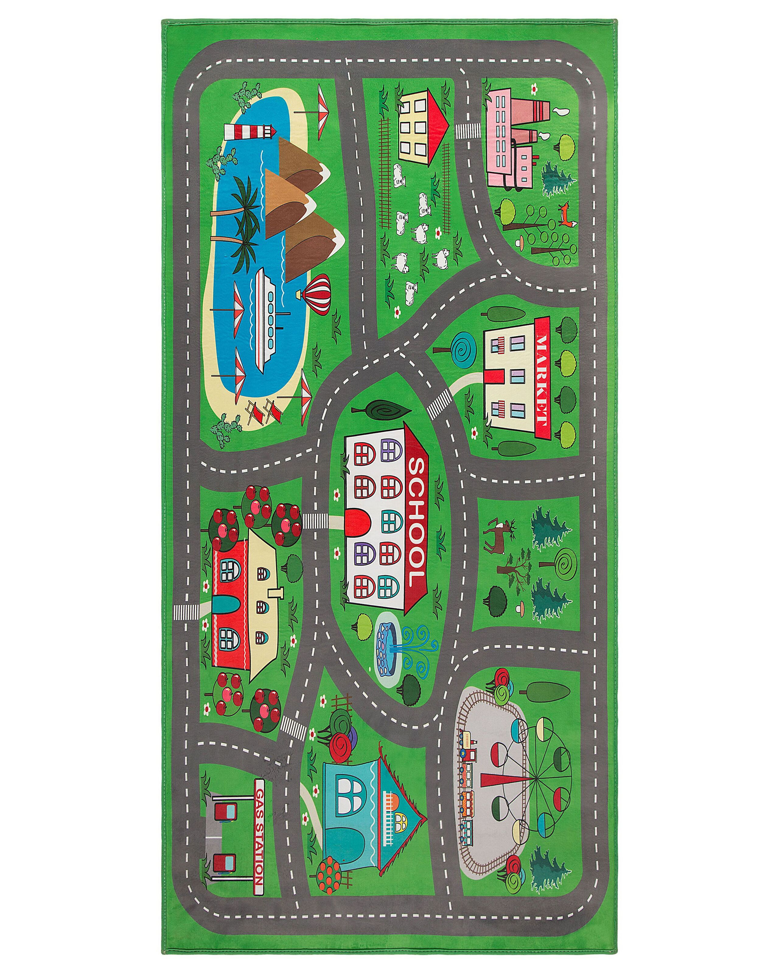 Dywan dziecięcy nadruk z miastem 80 x 150 cm TUTAK