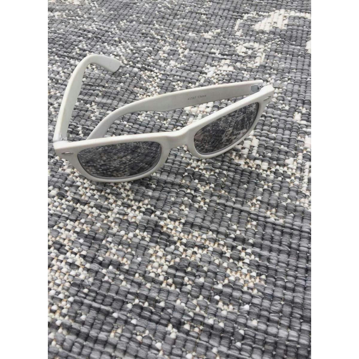 BC MEDAILLON REVERSIBLE - Tapis extérieur argent 200x290