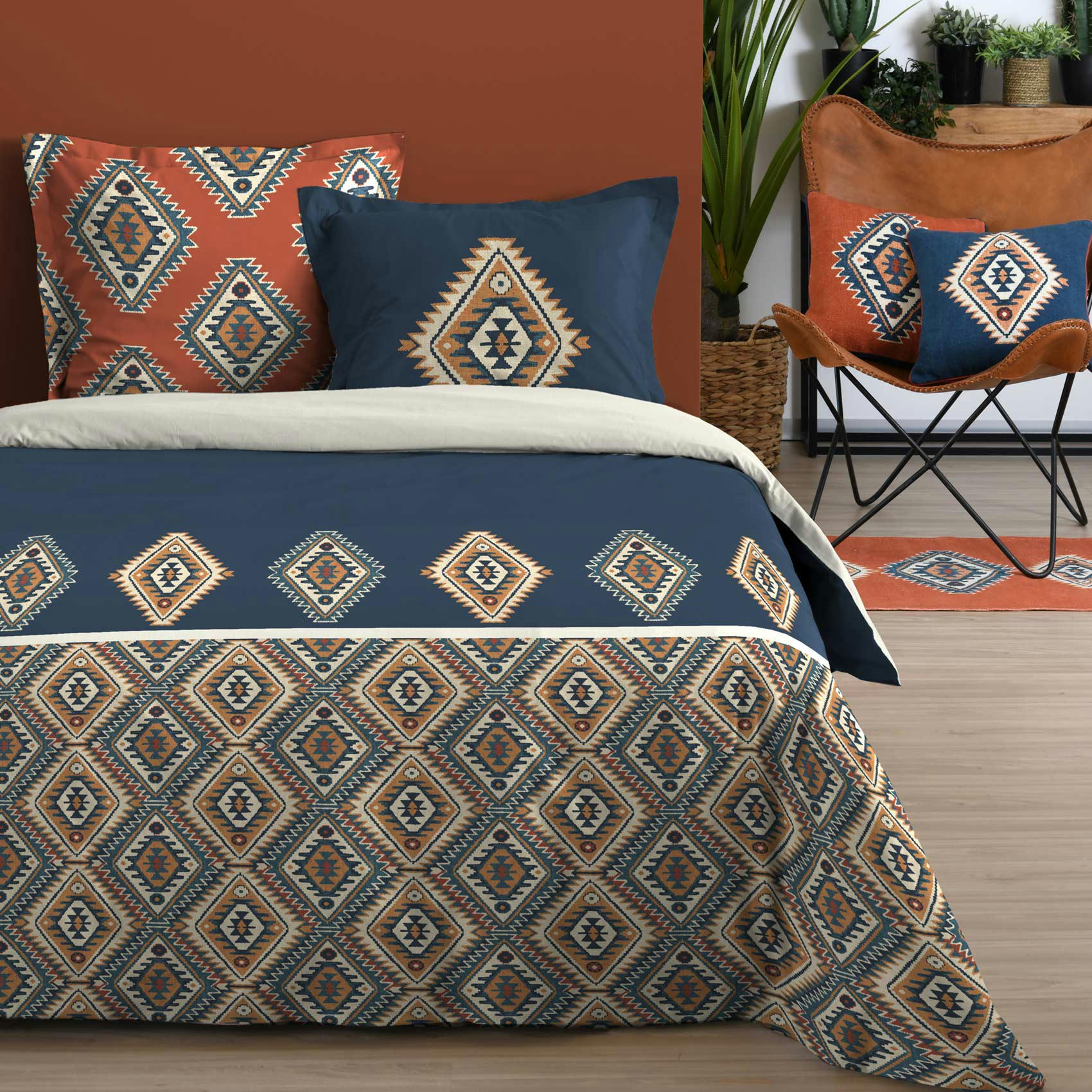 - Parure de lit tex mex coton multicolore 220 x 240