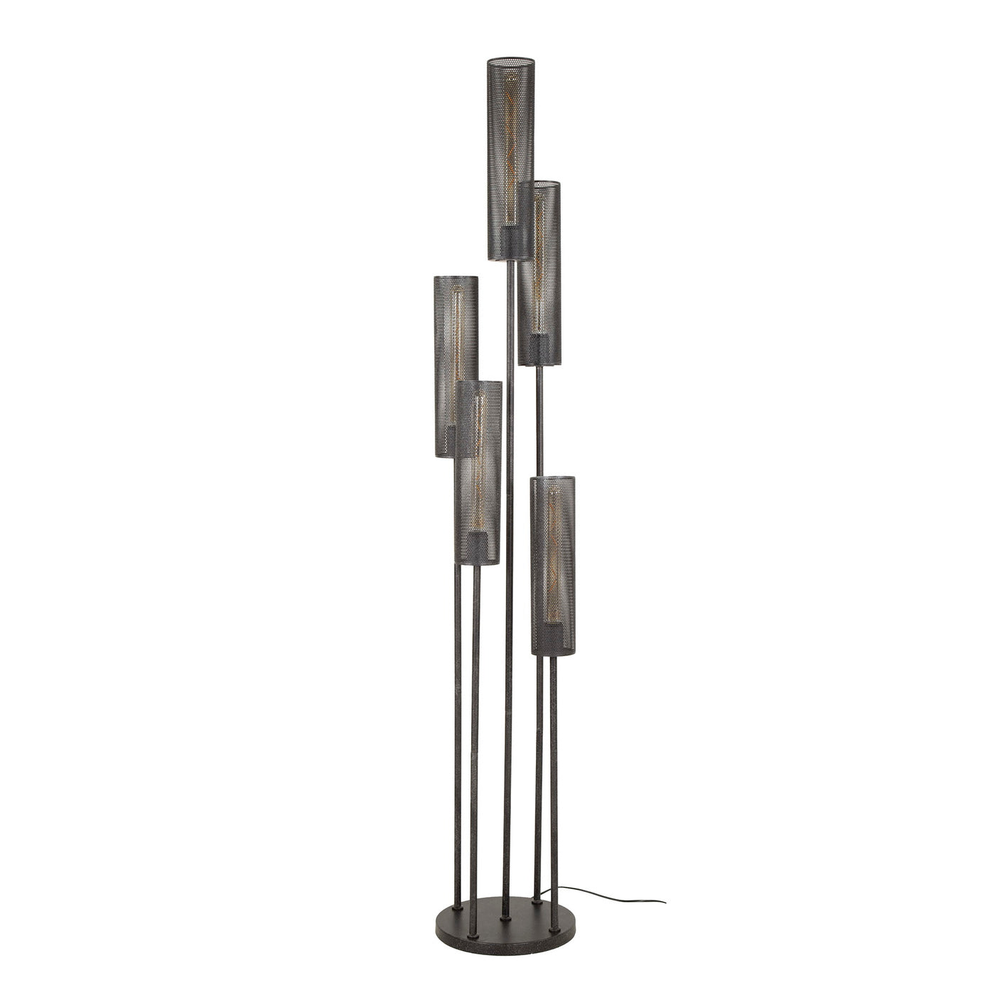 Giga Meubel Vloerlamp Tube Mesh - Zwart - 5-Lichts - 32x32x172cm