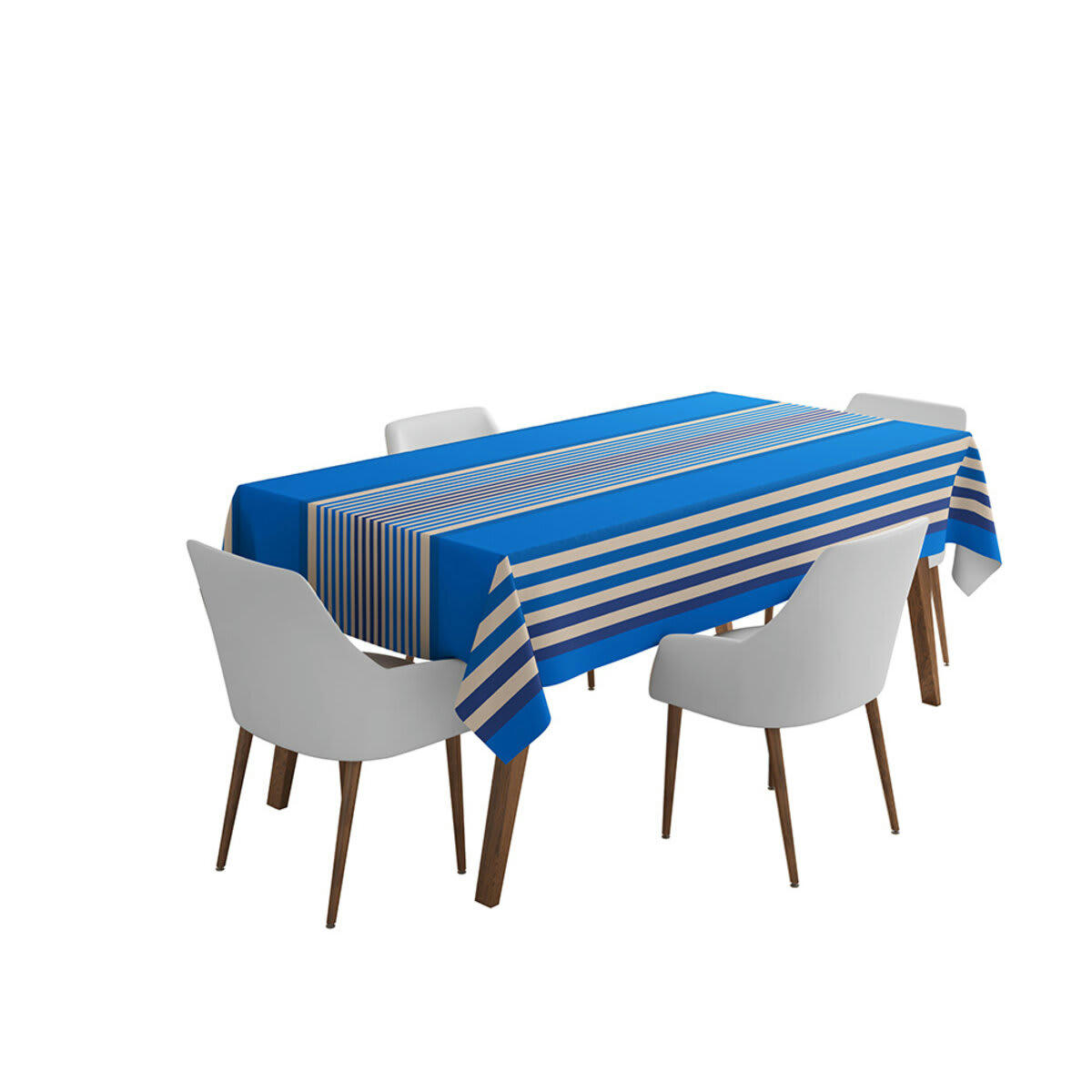 AINHOA - Nappe Coton Bleu 180x180 cm