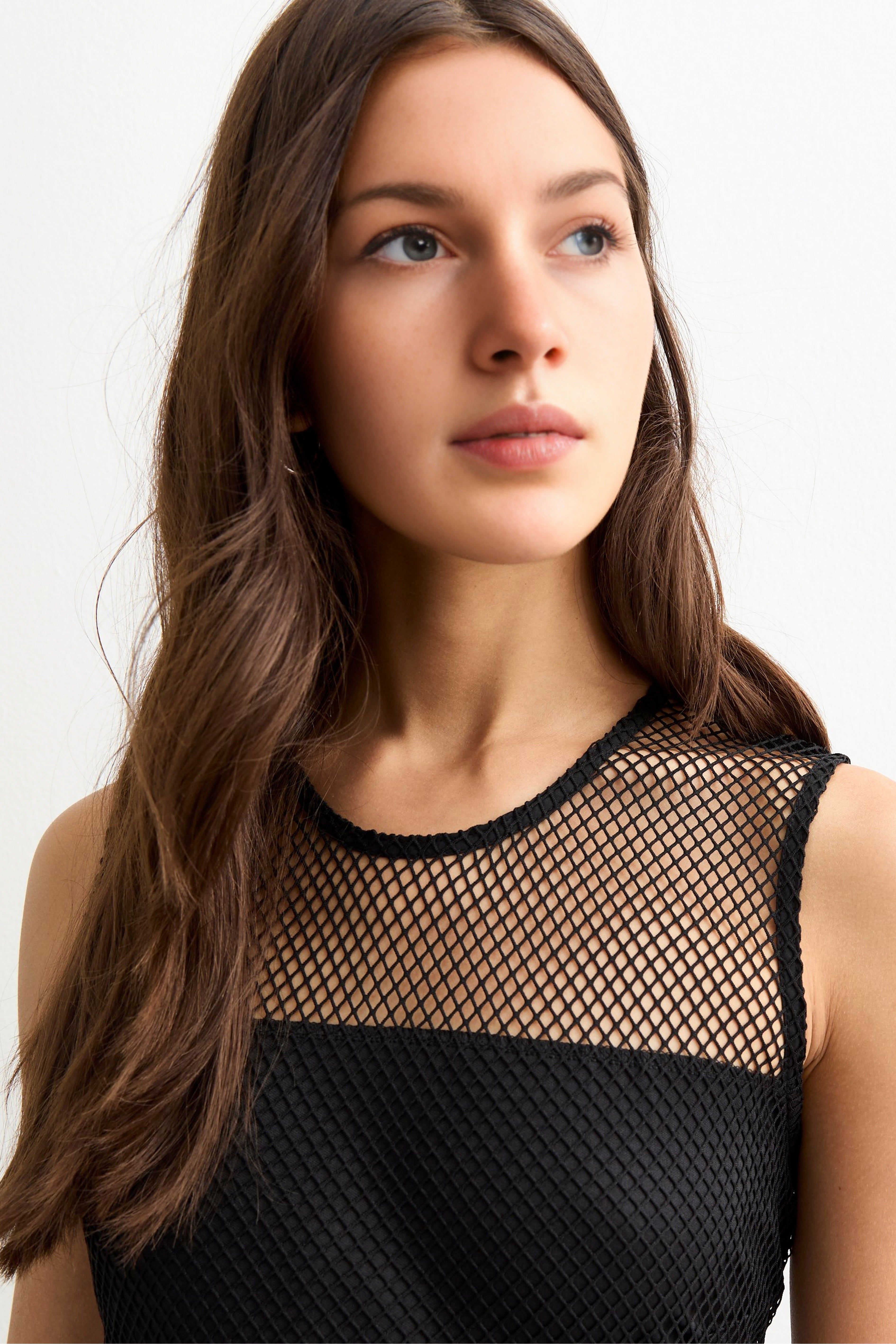 Cutie London Sleeveless Mesh Midi Dress