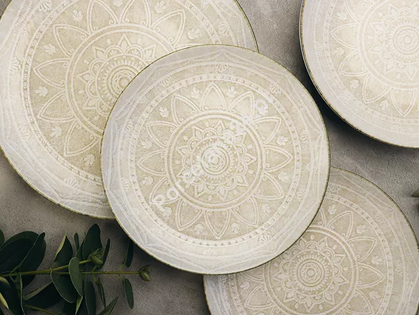 Komplet talerzy na 6 osób (18 el.) Lubiana - Boss / Roma 9230 Piaskowa Mandala